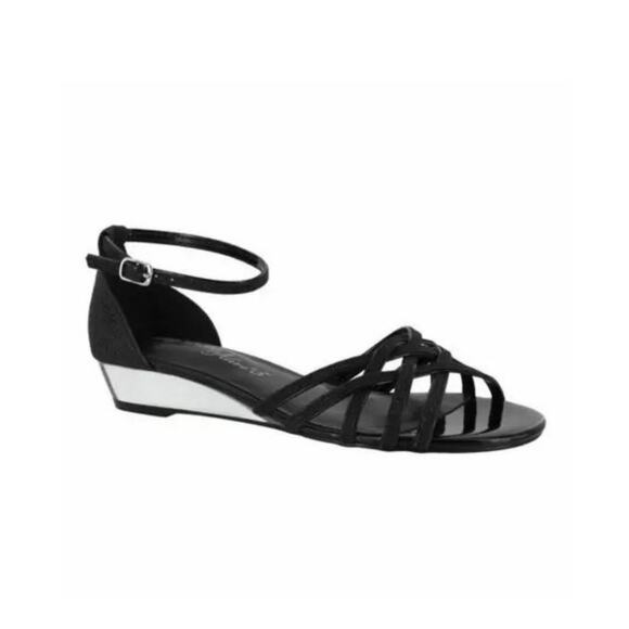 easy street Shoes - Easy Street Black Tarrah Dress Sandals Sz 6.5M NIB